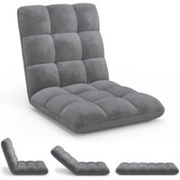 Bodenklappstuhl GARANCE 15 Positionen Velours anthrazitgrau Bodenklappstuhl GARANCE 15 Positionen Velours anthrazitgrau von IDMARKET