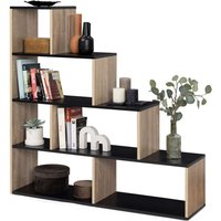 Bücherregal Treppe LINA Holz in Buchenholzoptik und Schwarz Bücherregal Treppe LINA Holz in Buchenholzoptik und Schwarz von IDMARKET