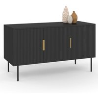 Buffet 110 cm marcel noir 3 portes effet lattes von IDMARKET