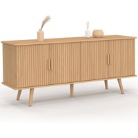 Buffet 140 cm JULIETTE 4 portes effet lattes von IDMARKET