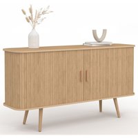 Buffet 140 cm ROMIE effet lattes 2 portes coulissantes von IDMARKET