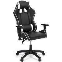 Idmarket - carter Gaming Sessel 2D-Armlehnen drehbar, höhenverstellbar schwarz und weiß von IDMARKET