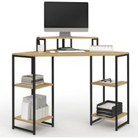 Eckschreibtisch DETROIT Platzsparender Computertisch mit Ablagen von IDMARKET