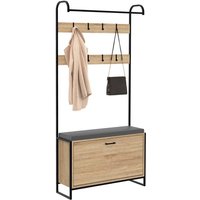 Eingangsgarderobe luis mit Sitzbank und 1-türigem Schuhschrank im Industriedesign von IDMARKET