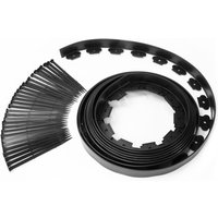 Flexible Gartenschnur 8 M schwarz Höhe 12 cm + 24 Heringe von IDMARKET