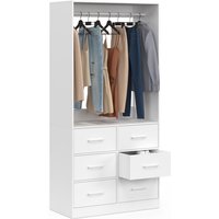 Garderobenschrank B. 80 cm UPPAH mit 6 Fächern aus weißem Stoff Garderobenschrank B. 80 cm UPPAH mit 6 Fächern aus weißem Stoff von IDMARKET