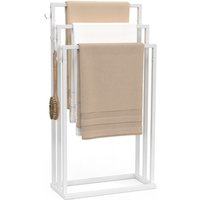 Handtuchhalter auf Fuß 3 Ebenen DALLAS Metall weiß Industriedesign von IDMARKET