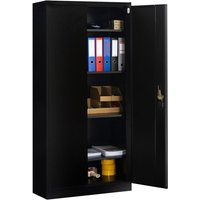 Idmarket - Büroschrank 80 x 180 cm 4 modulierbare Regale 5 Ebenen Metall schwarz von IDMARKET