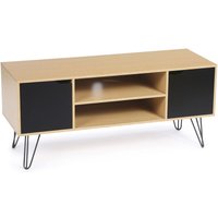 Idmarket - TV-Möbel 113 cm Vintage noemi Pin-Fuß Holz schwarze Türen von IDMARKET