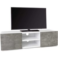 Idmarket - TV-Möbel 113 cm eli weiß Türen in Betonoptik von IDMARKET