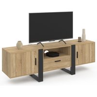 Idmarket - TV-Möbel 160 cm phoenix 3 Türen aus Holz und Schwarz von IDMARKET