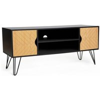 Idmarket - Vintage TV-Möbel leoni 2 Türen mit grafischen Motiven 113 cm von IDMARKET