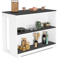 Insel-Bartisch juno Weißes Holz und graue Tischplatte Insel-Bartisch juno Weißes Holz und graue Tischplatte von IDMARKET