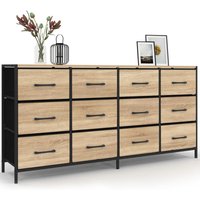 Kommode mit 12 Schubladen aus Stoff UTAH 140 cm Aufbewahrungsmöbel Industriedesign von IDMARKET