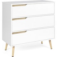 Kommode mit 3 Schubladen HELSINKI 80 cm skandinavisch weiß Kommode mit 3 Schubladen HELSINKI 80 cm skandinavisch weiß von IDMARKET