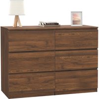 Kommode mit 6 Schubladen tomi 110 cm Walnuss-Effekt Kommode mit 6 Schubladen tomi 110 cm Walnuss-Effekt von IDMARKET