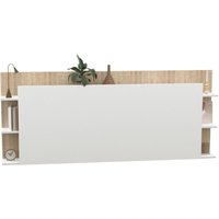 Kopfteil auf Fuß CIRI für Bett 140 und 160 cm mit Stauraum in Weiß und Holz Kopfteil auf Fuß CIRI für Bett 140 und 160 cm mit Stauraum in Weiß und Holz von IDMARKET