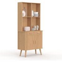 Küchenbuffet 80 CM ROMIE 2 Türen + Schublade Effekt Latten Holzleisten Küchenbuffet 80 CM ROMIE 2 Türen + Schublade Effekt Latten Holzleisten von IDMARKET