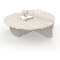 Lot 2 runde Couchtische GUILIA asymmetrisch Travertin-Effekt Lot 2 runde Couchtische GUILIA asymmetrisch Travertin-Effekt von IDMARKET