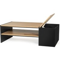Moderner rechteckiger Bar-Couchtisch izia mit schwarzem Kasten und Holzplatten von IDMARKET
