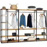 Modularer begehbarer Kleiderschrank xxl großes Fassungsvermögen b. 250 cm detroit Industriedesign von IDMARKET
