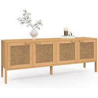 Niedriges Sideboard 160 cm EDHEN 4 Türen aus Holz und Rohrgeflecht Niedriges Sideboard 160 cm EDHEN 4 Türen aus Holz und Rohrgeflecht von IDMARKET