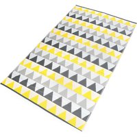 Outdoor-Teppich SARI Dreiecke grau und gelb 180 x 280 CM von IDMARKET