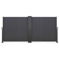 Paravent außen einziehbar doppelt 180 x 800 cm anthrazitgrau Seitenrollo von IDMARKET