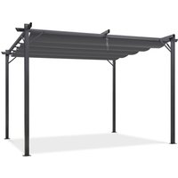 Idmarket - Pergola einziehbares Dach 4 Beine 3x4 m Laube anthrazitgrau von IDMARKET