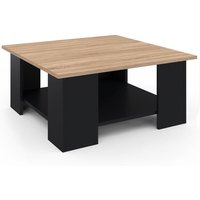 Quadratischer Couchtisch eli schwarz Platte in Buchenholzoptik von IDMARKET