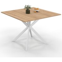 Quadratischer Esstisch ALIX 8 Personen Spinnenfuß Holz und Weiß 110 cm Quadratischer Esstisch ALIX 8 Personen Spinnenfuß Holz und Weiß 110 cm von IDMARKET