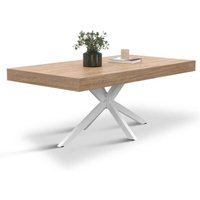 Idmarket - Rechteckiger Couchtisch alix 110 cm Spinnenfuß aus Holz und Weiß von IDMARKET