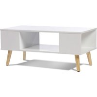 Rechteckiger Couchtisch effie skandinavisch Holz weiß von IDMARKET