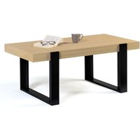 Idmarket - Rechteckiger Couchtisch phoenix aus Holz und Schwarz von IDMARKET
