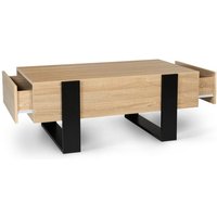 Idmarket - Rechteckiger Couchtisch phoenix mit Schubladen 100 cm Holz und Schwarz von IDMARKET