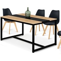 Idmarket - Rechteckiger Esstisch dover 8 Personen Mittelstreifen schwarz Industriedesign 150 cm von IDMARKET