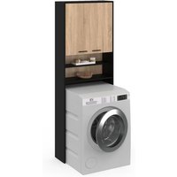 Idmarket - Regalmöbel über Waschmaschine und wc wallis schwarz und Holz in Buchenoptik Idmarket - Regalmöbel über Waschmaschine und wc wallis schwarz und Holz in Buchenoptik von IDMARKET