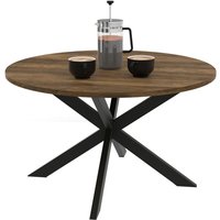 Runder Couchtisch ALIX Tischplatte HAWKINS Spinnenfuß 70 cm dunkles Holz Industriedesign Runder Couchtisch ALIX Tischplatte HAWKINS Spinnenfuß 70 cm dunkles Holz Industriedesign von IDMARKET