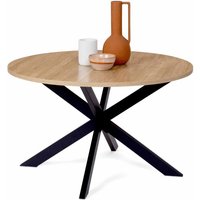 Idmarket - Runder Couchtisch alix Spinnenfuß 70 cm Holz und Schwarz von IDMARKET