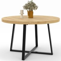 Runder Esstisch SELMA 4-6 Personen Holz und Schwarz 110 cm von IDMARKET