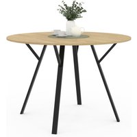 Runder Esstisch YSEULT 4-6 Personen Holz und Schwarz Industriedesign 110 cm Runder Esstisch YSEULT 4-6 Personen Holz und Schwarz Industriedesign 110 cm von IDMARKET