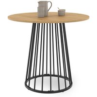 Runder Esstisch YUNA für 4 Personen mit Holzplatte und schwarzen Metallbeinen 80 cm Runder Esstisch YUNA für 4 Personen mit Holzplatte und schwarzen Metallbeinen 80 cm von IDMARKET