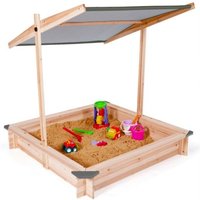 Sandkasten kids Holz mit grauem Sonnendach von IDMARKET