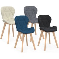 Satz von 4 Stühlen robine aus blauem, grauem, beigem und schwarzem Mix-Color-Gewebe Satz von 4 Stühlen robine aus blauem, grauem, beigem und schwarzem Mix-Color-Gewebe von IDMARKET