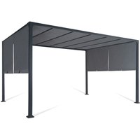 Idmarket - Schiebepergola 2 Pans 3x4 m Garten Belvedere Tuch Anthrazitgrau von IDMARKET