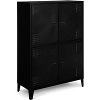 Schrank ester 4 Türen Metall schwarz Industriedesign von IDMARKET