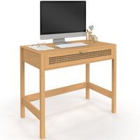 Schreibtisch 1 Schublade EDHEN Holz und Rohrgeflecht Schreibtisch 1 Schublade EDHEN Holz und Rohrgeflecht von IDMARKET