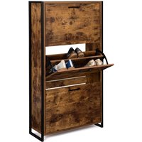 Schuhmöbel für 18 Paar Schuhe DAYTON 3 Türen Antik-Effekt Industriedesign Schuhmöbel für 18 Paar Schuhe DAYTON 3 Türen Antik-Effekt Industriedesign von IDMARKET