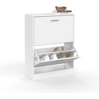 Schuhschrank für 12 Paar Schuhe KLARK 2 Türen weiß von IDMARKET