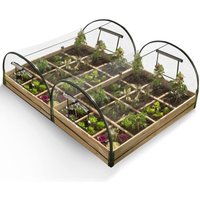 Set aus 2 Gemüsegartenquadraten 1,15x0,80 m 12 Fächer + Hüllen von IDMARKET